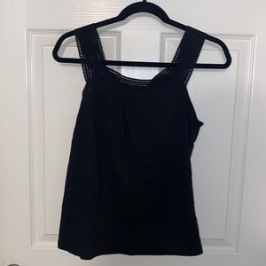 Old Navy black tank with eyelet straps